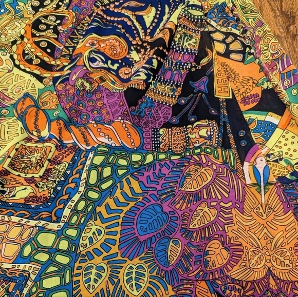 Vintage Y2K midi skirt, patchwork paisley, a-line women's XL - Picture 5 of 9